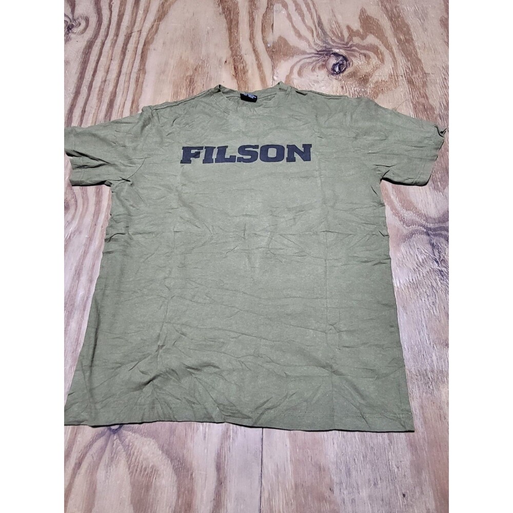 Filson Outfitter Cotton Crew Neck Green Graphic T-Shirt Medium @H9